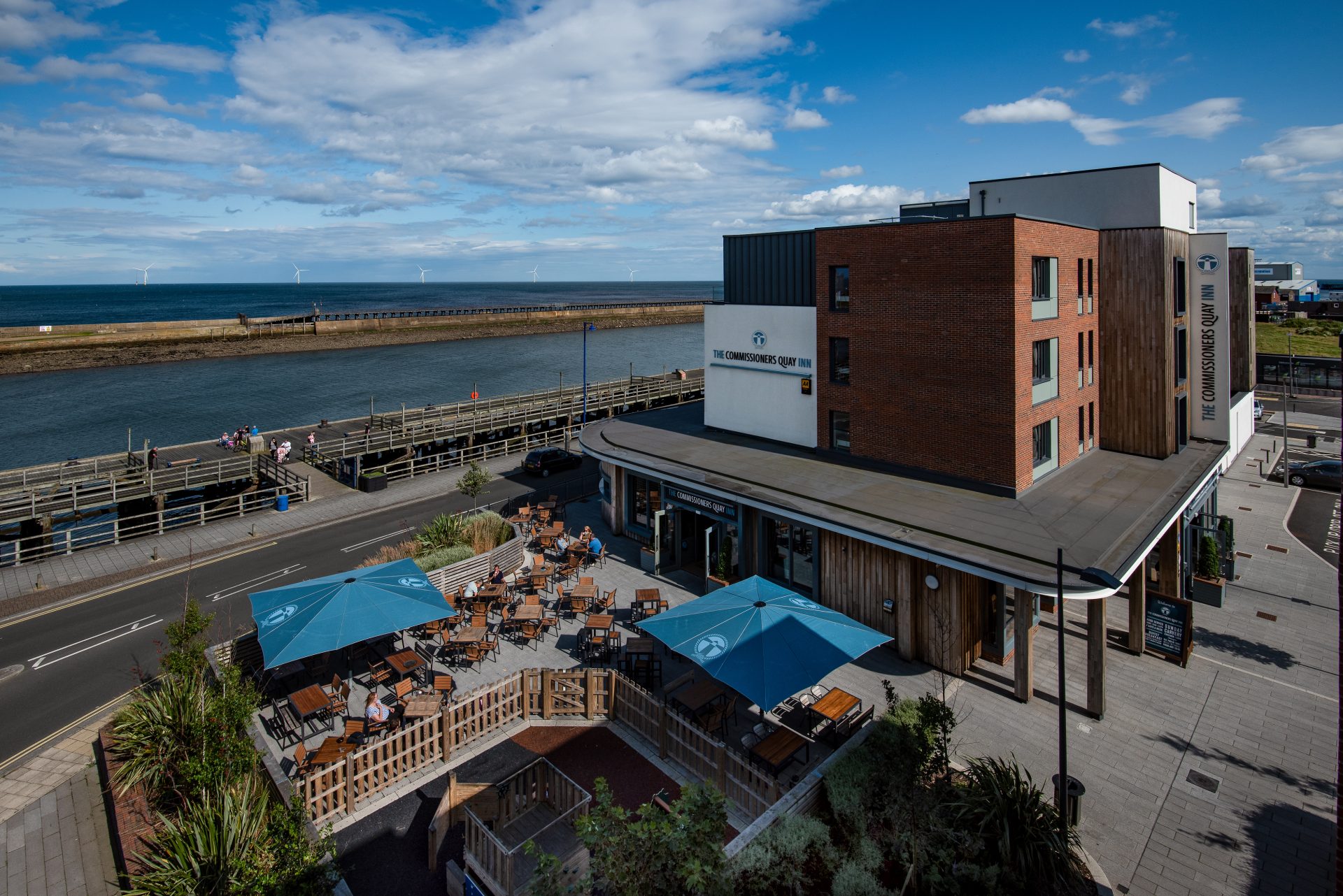 The Commissioners Quay Inn overlooks the North Sea