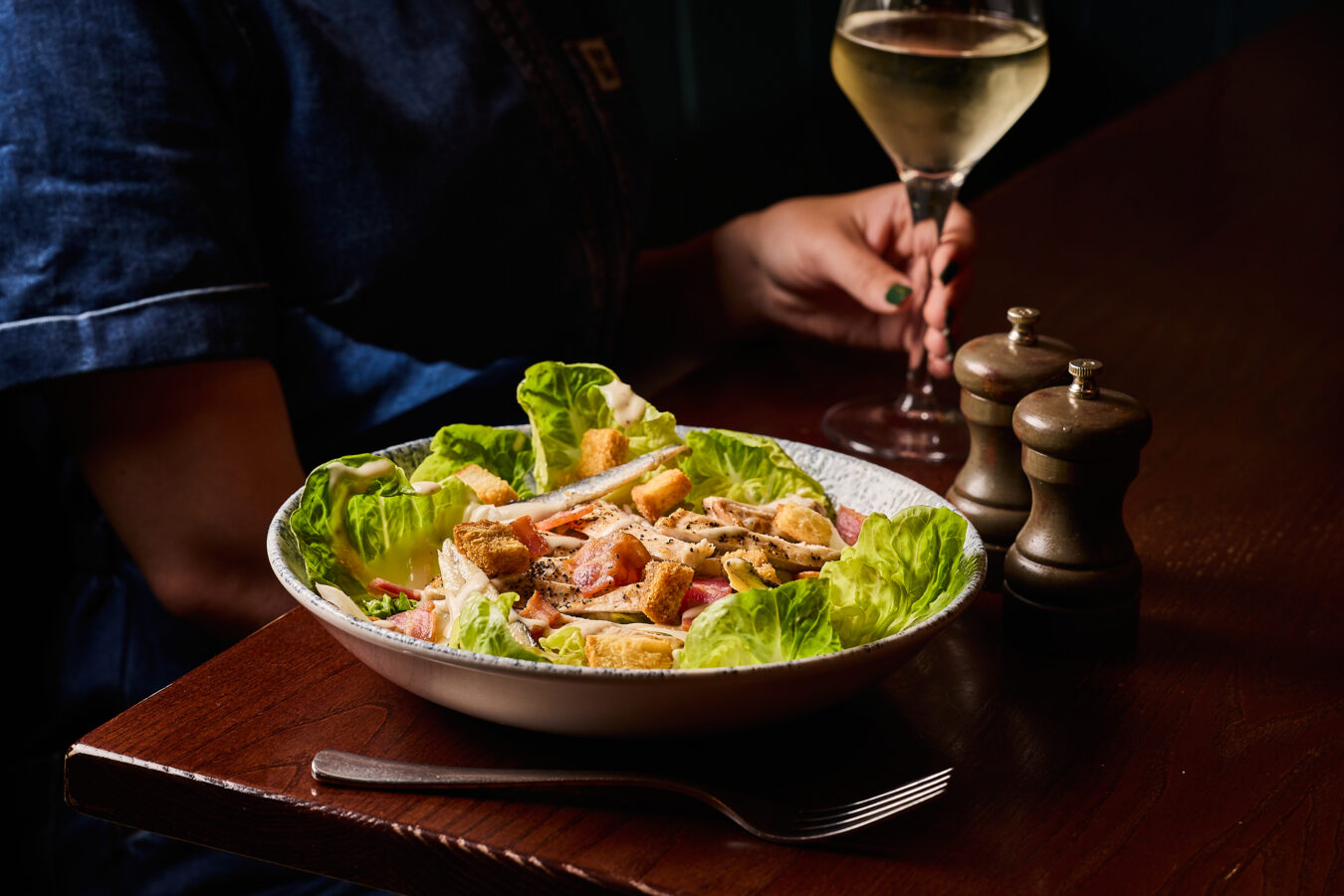 Chicken and bacon caesar
